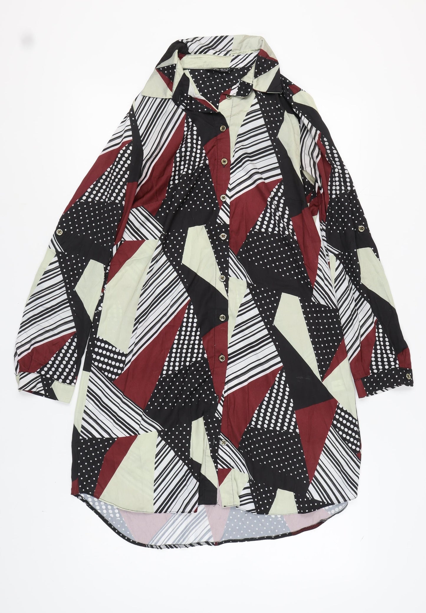 Select Women's Geometric Shirt Dress UK 12 Multicoloured