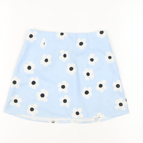 Princess Polly Women's Blue Floral Skirt Size 4