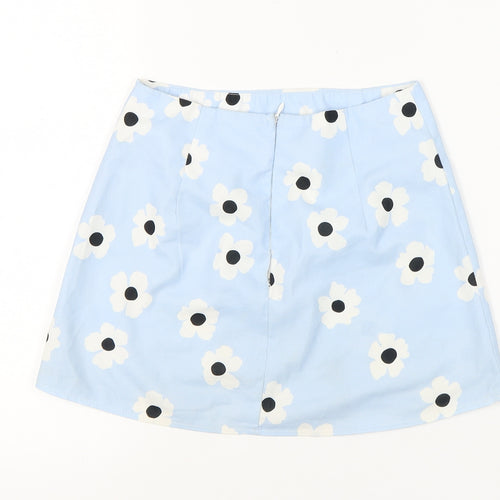 Princess Polly Women's Blue Floral Skirt Size 4