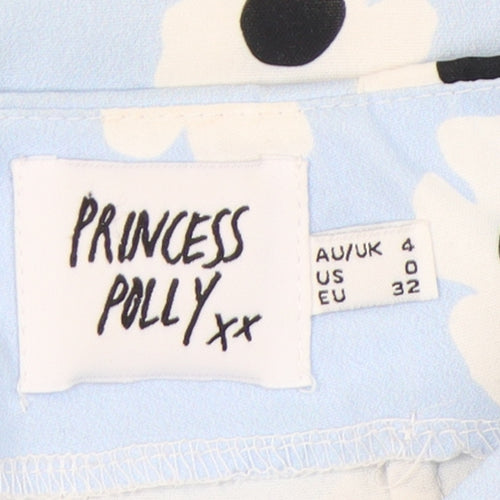 Princess Polly Women's Blue Floral Skirt Size 4