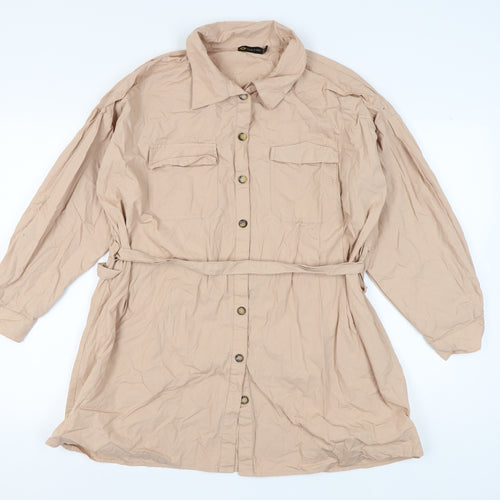 I Saw It First Women's Beige Button-Up Shirt, UK 12