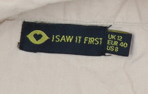 I Saw It First Women's Beige Button-Up Shirt, UK 12