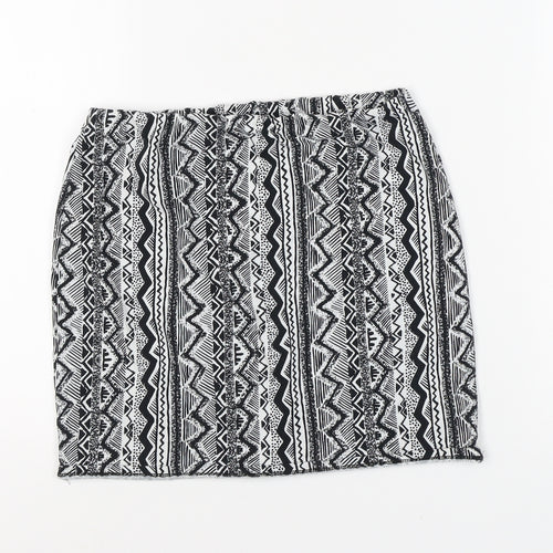 New Look Women's Geometric Pencil Skirt, Size 14, Multicoloured