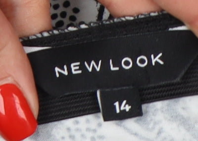 New Look Women's Geometric Pencil Skirt, Size 14, Multicoloured