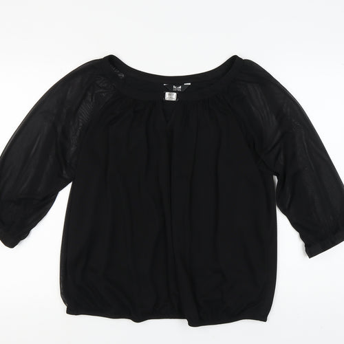 k&d London Women's Black 3/4 Sleeve Blouse Size 18