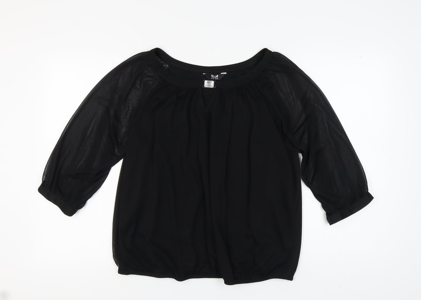 k&d London Women's Black 3/4 Sleeve Blouse Size 18