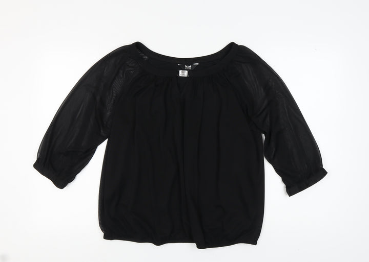 k&d London Women's Black 3/4 Sleeve Blouse Size 18