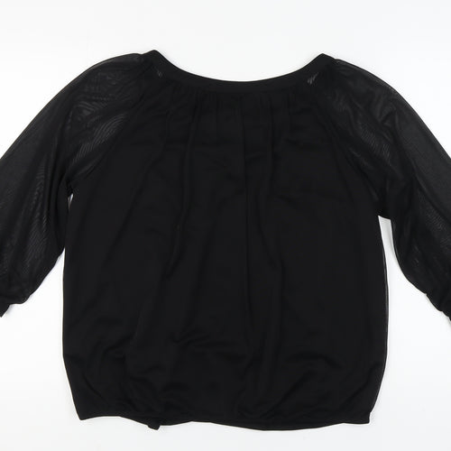 k&d London Women's Black 3/4 Sleeve Blouse Size 18