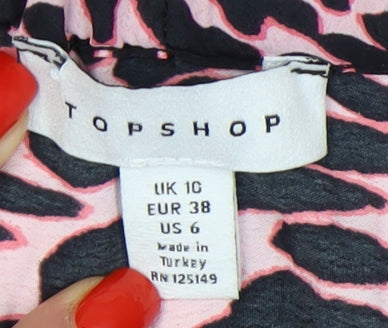 Topshop Women's Multicoloured Animal Print Skirt Size 10