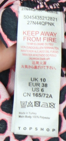 Topshop Women's Multicoloured Animal Print Skirt Size 10