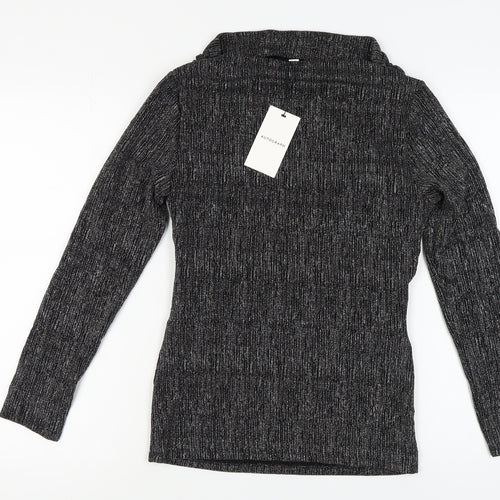 Marks and Spencer Silver Blouse Women Size 12 Knit Long Sleeve