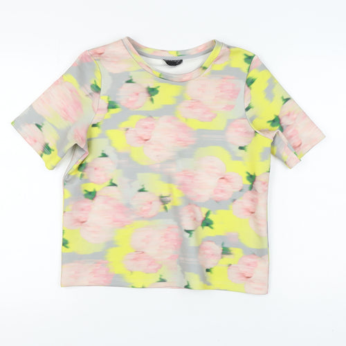 Topshop Women's Floral T-Shirt, Size 10, Multicoloured