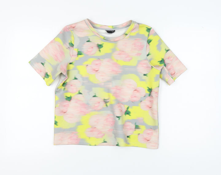 Topshop Women's Floral T-Shirt, Size 10, Multicoloured