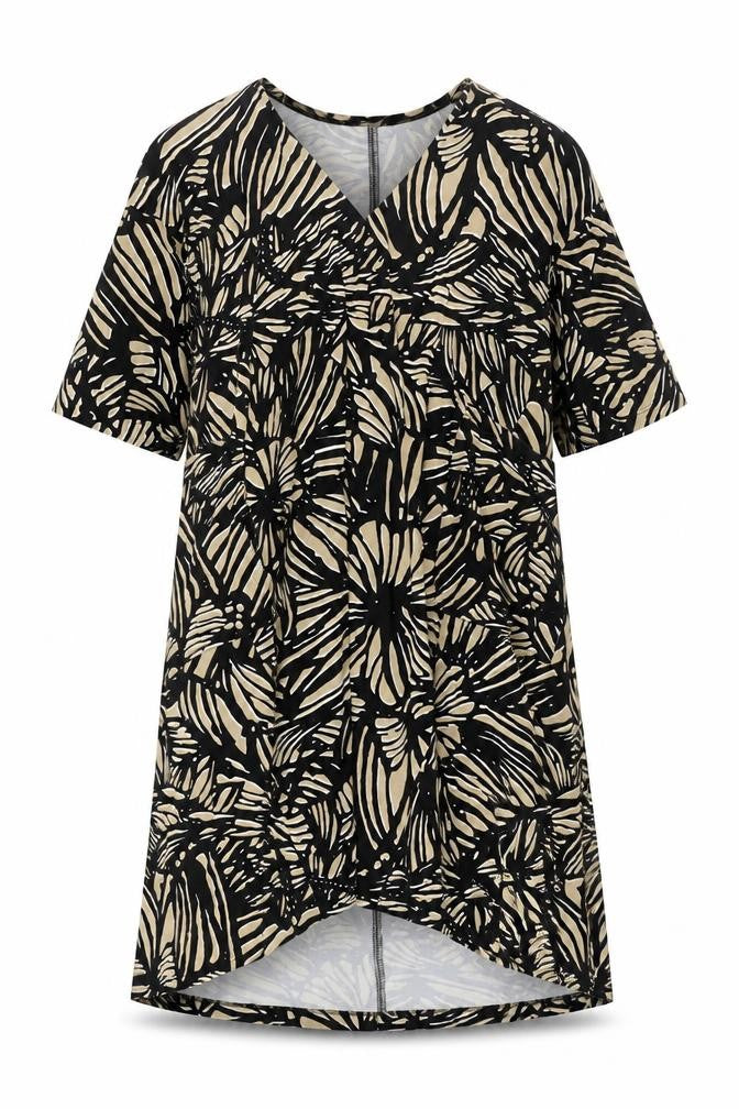Front view of Kin Women's Black Floral Shift Dress, size S