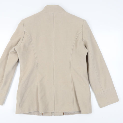 Klass Women’s Beige Wool Blend Mid-Length Coat - Size 14