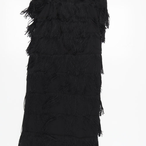 Smiffys Women's Black Fringe Fancy Dress Party Dress Size S