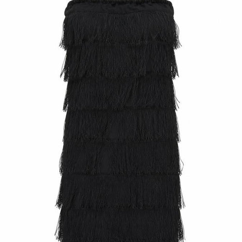 Smiffys Women's Black Fringe Fancy Dress Party Dress Size S