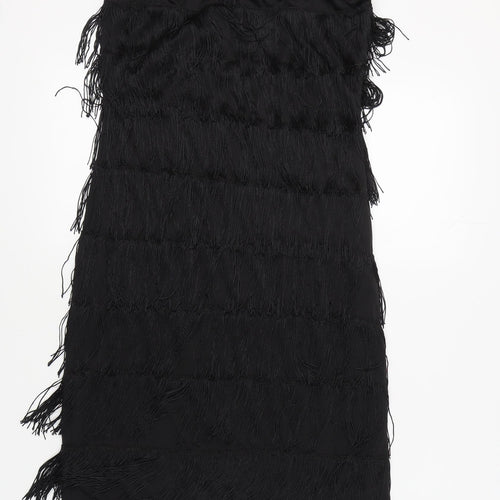 Smiffys Women's Black Fringe Fancy Dress Party Dress Size S