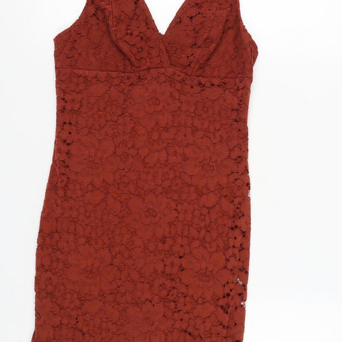 Topshop Women's Red Bodycon Dress Size 10