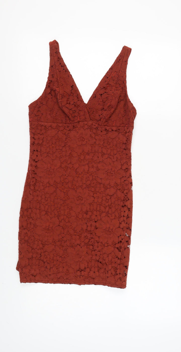 Topshop Women's Red Bodycon Dress Size 10