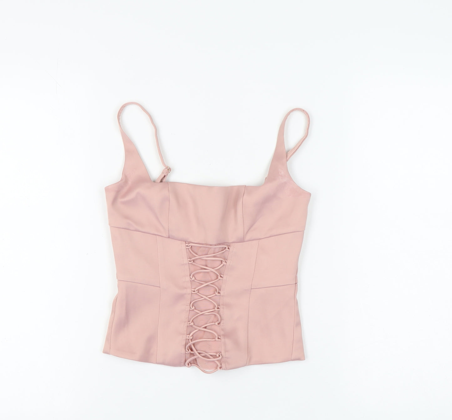 Oh Polly Women’s Pink Camisole Lace Up Top