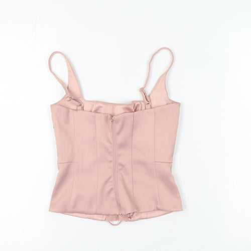 Oh Polly Women’s Pink Camisole Lace Up Top