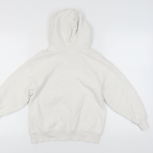 Zara Girls White Hoodie, Graphic Print, Size 9-10 Years