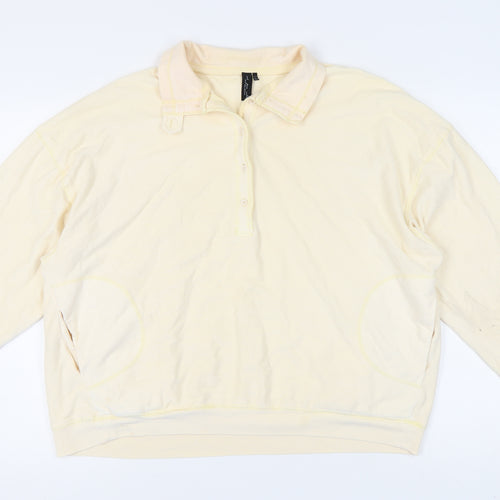 Urban Outfitters Women's Ivory Henley Sweatshirt S