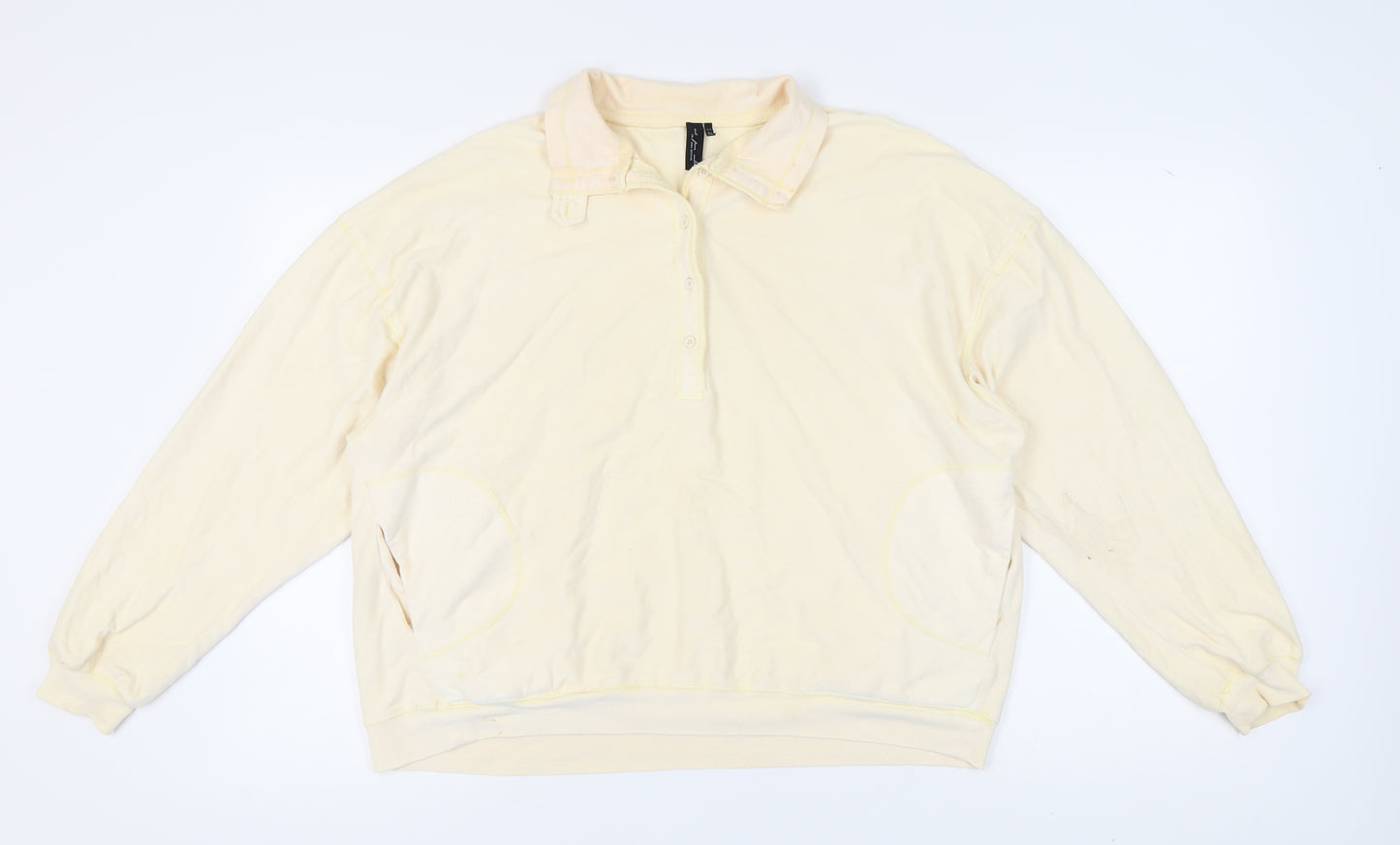 Urban Outfitters Women's Ivory Henley Sweatshirt S