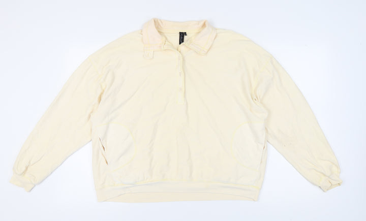 Urban Outfitters Women's Ivory Henley Sweatshirt S