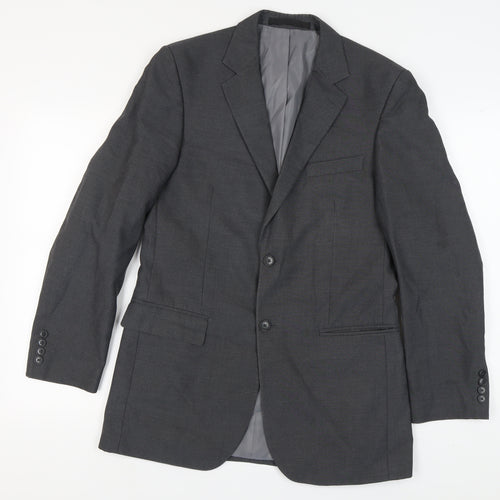 Marks and Spencer Men's Grey Long Blazer, Size 38L
