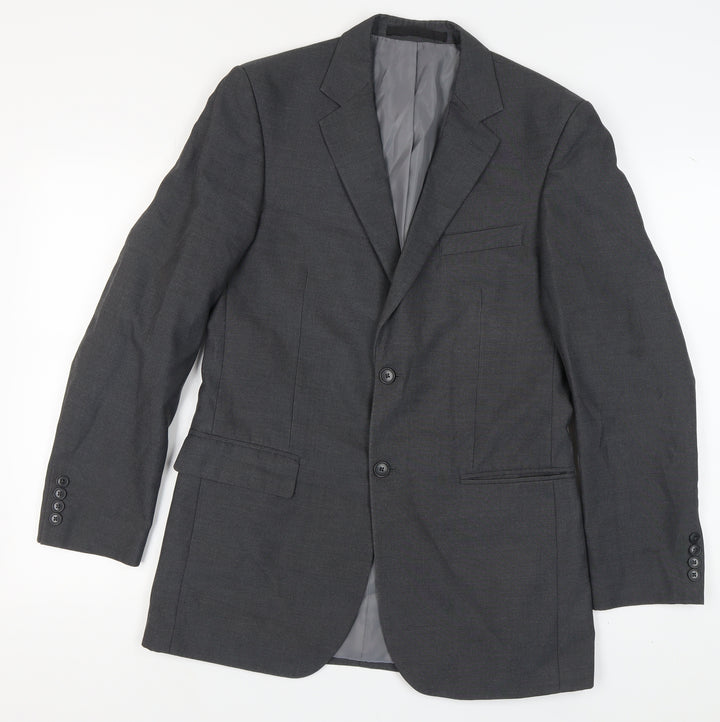 Marks and Spencer Men's Grey Long Blazer, Size 38L