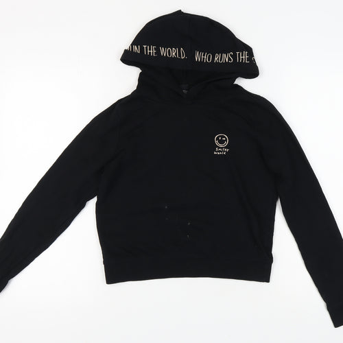 Smiley World Black Women's XS Pullover Hoodie