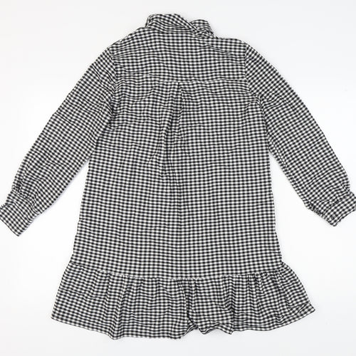 New Collection Black Check Shirt Dress Women S