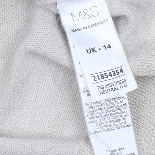 Marks and Spencer Beige Women's Pullover Jumper Size 14