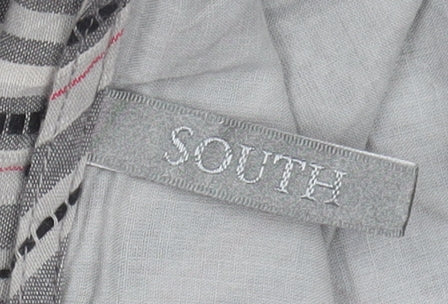 South Women's Grey Striped Embroidered Skirt Size 14