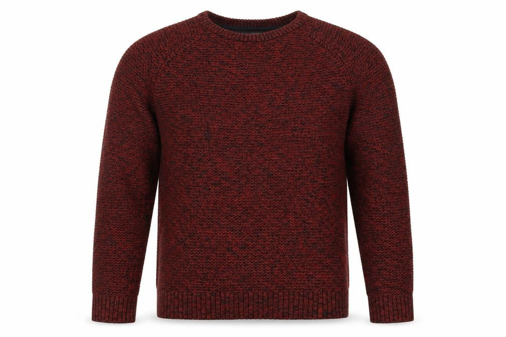 Front view of Label Lab Men's Red Knit jumper, size S