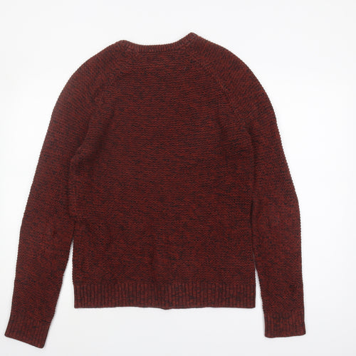 Label Lab Men's Red Knit Pullover Jumper, Size S