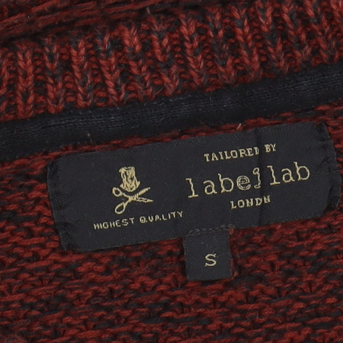 Label Lab Men's Red Knit Pullover Jumper, Size S