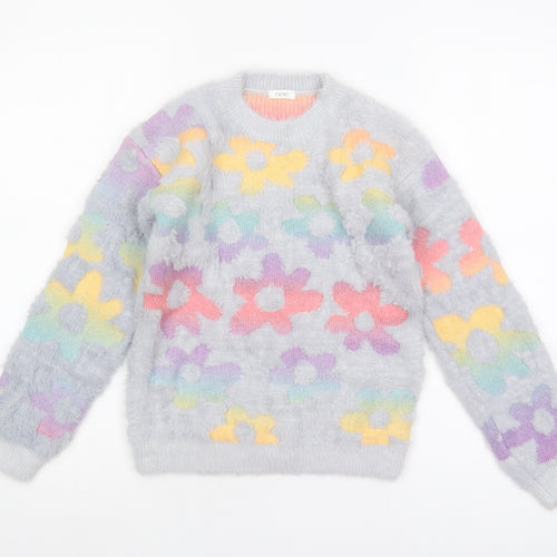 Next Girls' Multicoloured Floral Jumper, Size 9, Crew Neck