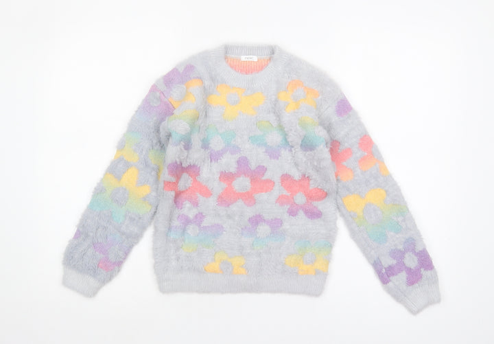Next Girls' Multicoloured Floral Jumper, Size 9, Crew Neck