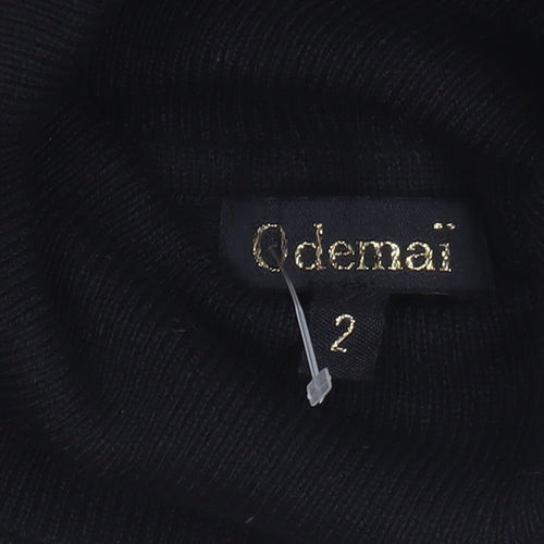 Odemai Women's Black Cape Roll Neck Jumper Size 2