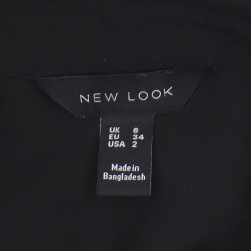 New Look Women's Black Button-Up Shirt UK 6