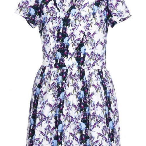 Topshop Women's Multicoloured Floral A-Line Dress Size 12