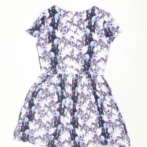 Topshop Women's Multicoloured Floral A-Line Dress Size 12
