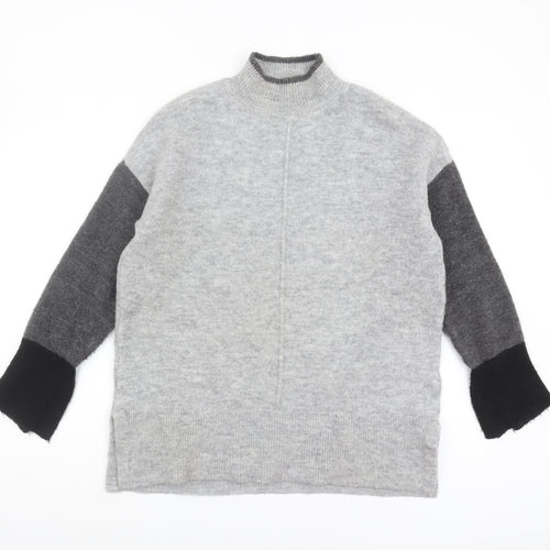 Marks and Spencer Women's Grey Mock Neck Jumper M