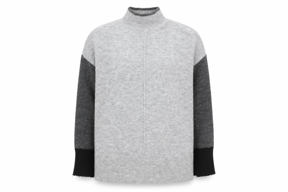 Front view of Marks & Spencer Women's Grey Mock Neck Jumper M