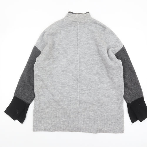 Marks and Spencer Women's Grey Mock Neck Jumper M