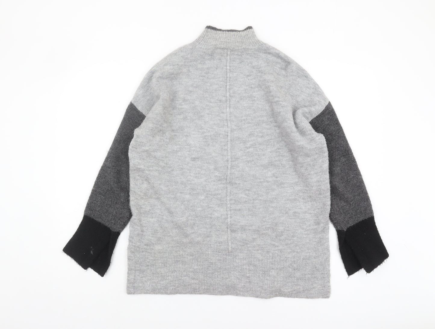 Marks and Spencer Women's Grey Mock Neck Jumper M