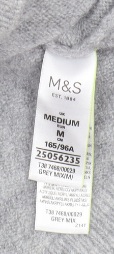 Marks and Spencer Women's Grey Mock Neck Jumper M